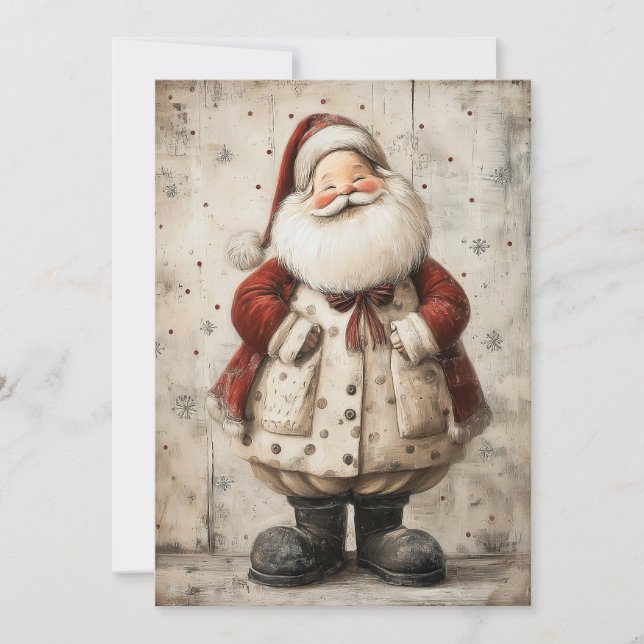 Vintage Santa Christmas Greeting Card (Front)