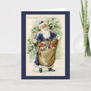Vintage Santa Christmas Holiday Card