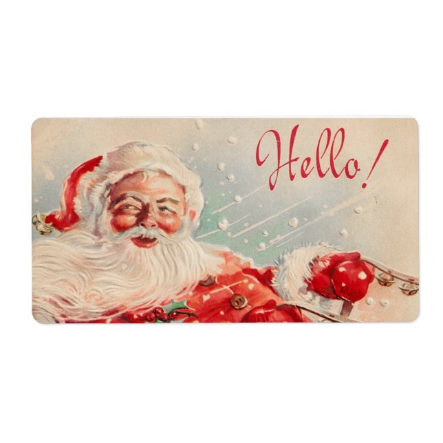 Vintage Santa Christmas Labels (Front)
