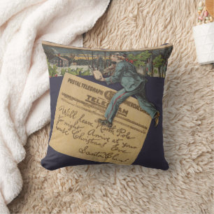 Vintage Santa Christmas Letter Cushion