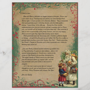 Vintage Santa Christmas Letter Photo on back Flyer