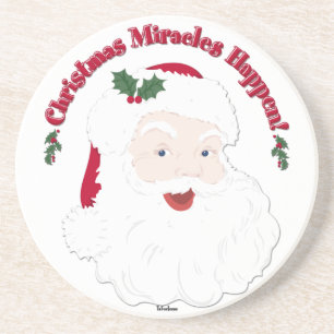 Vintage Santa Christmas Miracles Happen! Coaster