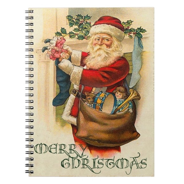 Vintage Santa Christmas Notebook (Front)