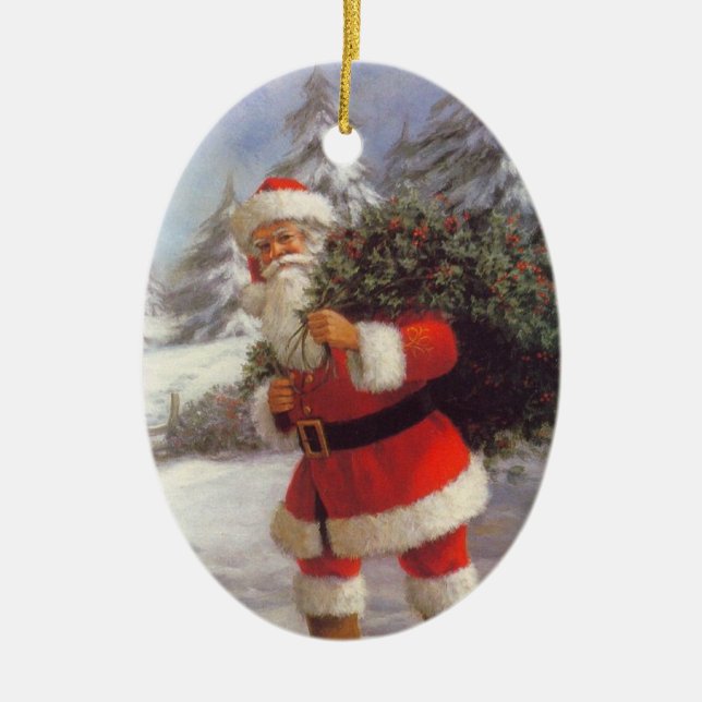 Vintage Santa Christmas Ornament (Front)