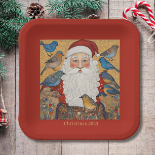 Vintage Santa Christmas Paper Plate