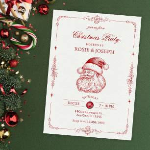 Vintage santa christmas party Invitation