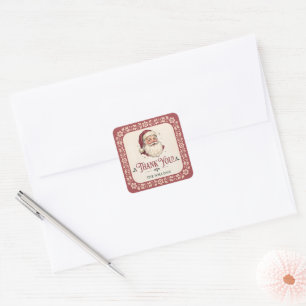Vintage Santa Christmas Party Square Sticker