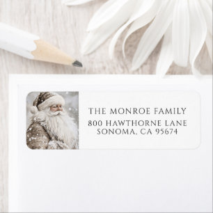 Vintage Santa Christmas Snow Return Address Label