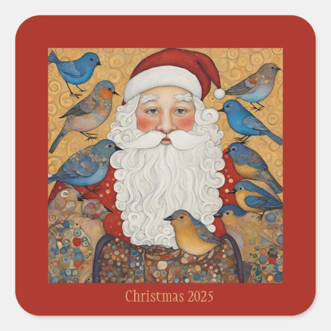 Vintage Santa Christmas  Square Sticker (Front)