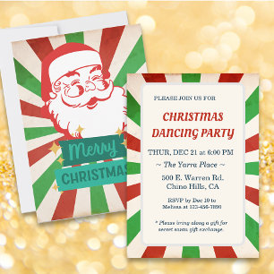 Vintage Santa Christmas Theme Party Invitation