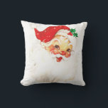 Vintage Santa Christmas Throw Pillow<br><div class="desc">Make your guests smile as soon as they enter your home when they see this jolly old vintage Santa pillow. Featuring a smiling Santa,  this vintage inspired pillow will add a lovely vintage holiday feel to your decor.</div>