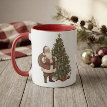 Vintage Santa & Christmas Tree
