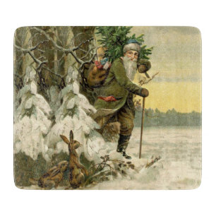Vintage Santa Christmas Victorian Holiday Cutting Board