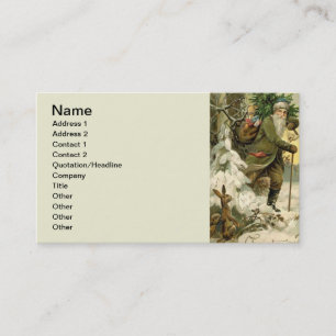 Vintage Santa Christmas Victorian Holiday Tree  Business Card