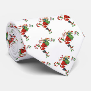 Vintage Santa Christmas Vintage Favours Red Festiv Tie
