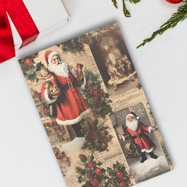 Vintage Santa Christmas Winter Decoupage Tissue Paper (Creator Uploaded)