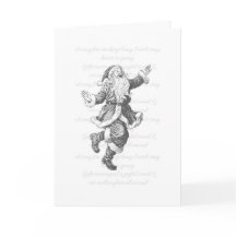Vintage Santa Claus black and white retro card