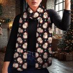 Vintage Santa Claus Black Christmas Scarf<br><div class="desc">Get into the holiday spirit with this charming vintage Santa Claus Christmas scarf. Featuring a nostalgic watercolor Santa pattern on a festive black background, this scarf adds a classic touch to any winter outfit. Made from lightweight chiffon, it’s perfect for layering while staying cosy and stylish. Whether for a festive...</div>