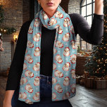 Vintage Santa Claus Blue Christmas Scarf<br><div class="desc">Get into the holiday spirit with this charming vintage Santa Claus Christmas scarf. Featuring a nostalgic watercolor Santa pattern on a festive blue background, this scarf adds a classic touch to any winter outfit. Made from lightweight chiffon, it’s perfect for layering while staying cosy and stylish. Whether for a festive...</div>