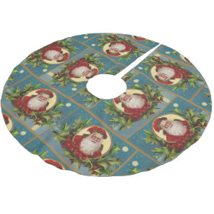 Vintage Santa Claus Brushed Polyester Tree Skirt