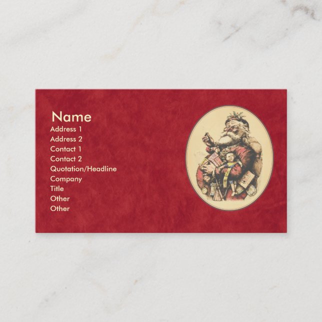 Vintage Santa Claus Business Card (Front)