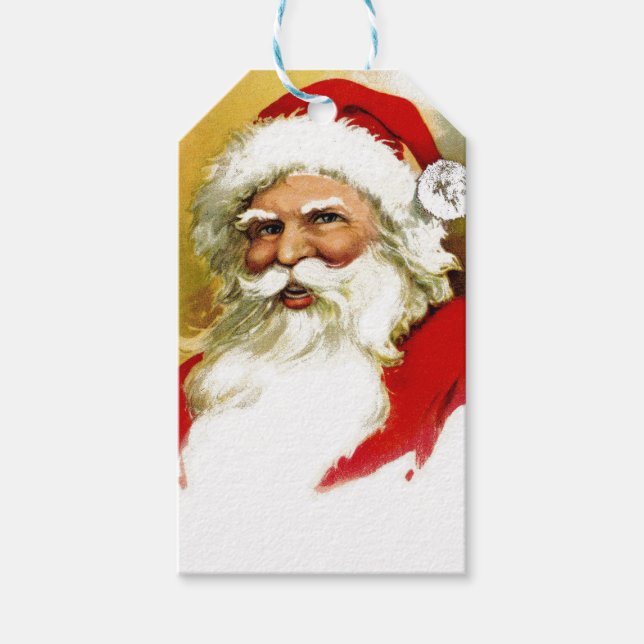 Vintage Santa Claus Bust Gift Tags (Front)