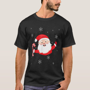 Vintage Santa Claus Candy Cane Christmas Holiday T-Shirt