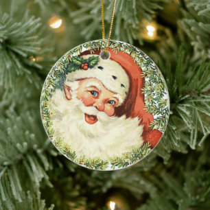 Vintage Santa Claus Ceramic Ornament