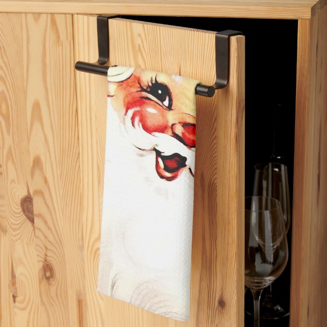 Vintage Santa Claus: Cheerful Holiday Charm Tea Towel (Thirds Fold)