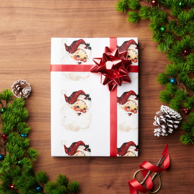 Vintage Santa Claus: Cheerful Holiday Charm Wrapping Paper (Holiday Gift)