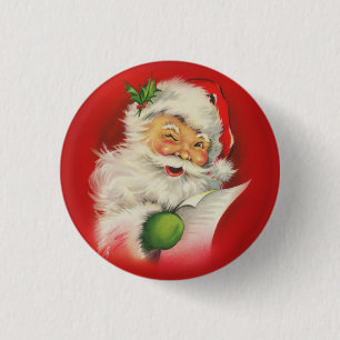 Vintage Santa Claus Christmas 3 Cm Round Badge