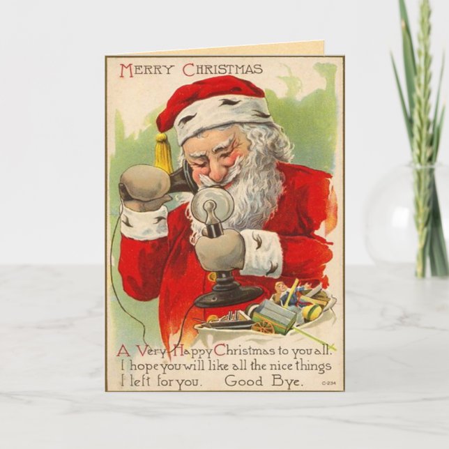Vintage Santa Claus Christmas Card (Front)