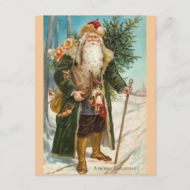 Vintage Santa Claus Christmas Card (Front)