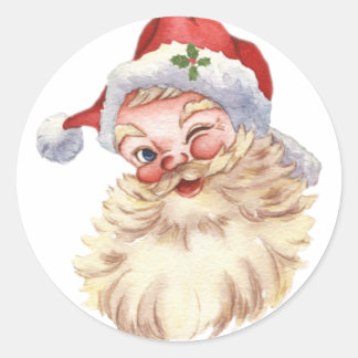 Vintage Santa Claus Christmas Classic Round Sticker