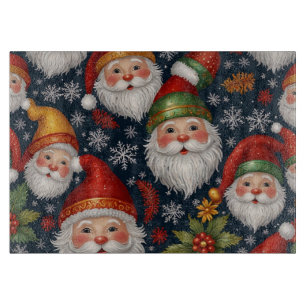 Vintage Santa Claus Christmas Collection Cutting Board