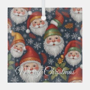 Vintage Santa Claus Christmas Collection Glass Tree Decoration