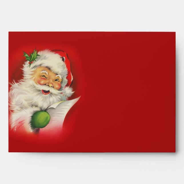 Vintage Santa Claus Christmas Envelope (Front)