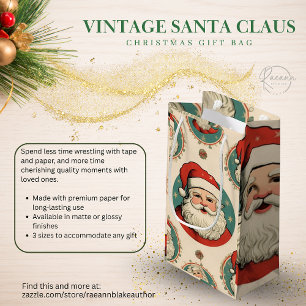Vintage Santa Claus Christmas Gift Bag