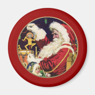 Vintage Santa Claus Christmas Gift Magnet