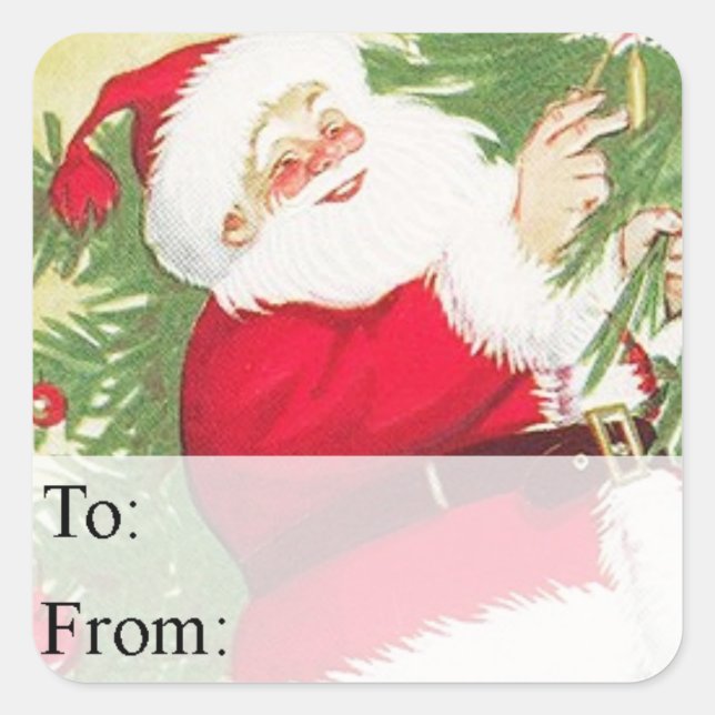 Vintage Santa Claus Christmas Gift Tag (Front)