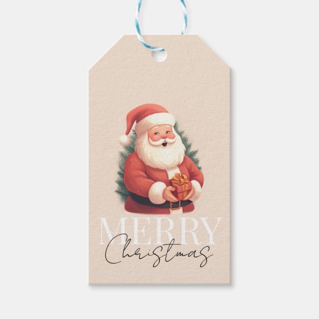 Vintage Santa Claus Christmas Gift Tags (Front)