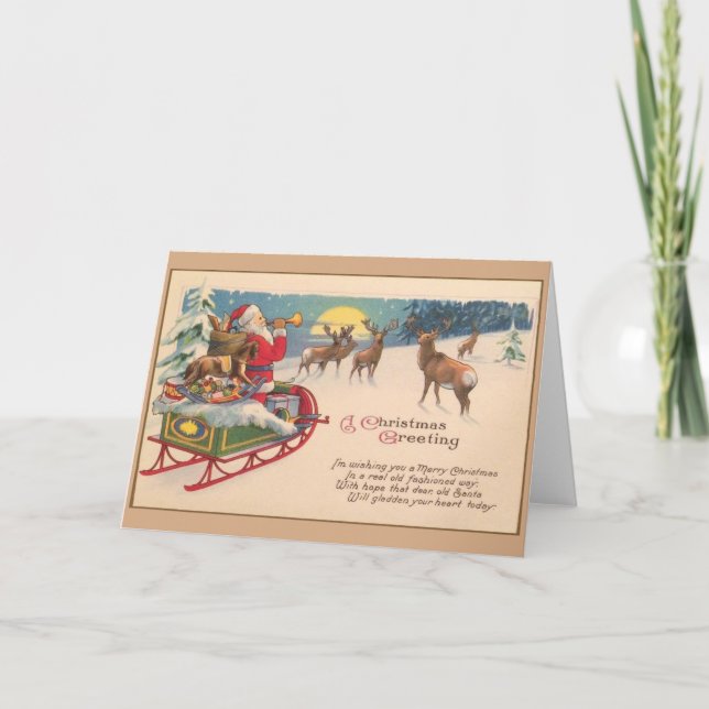 Vintage Santa Claus Christmas Greeting Card (Front)