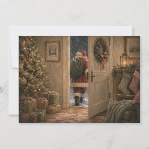 Vintage Santa Claus Christmas Holiday Card