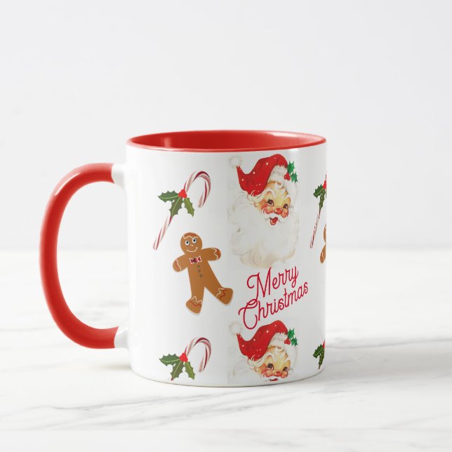 Vintage Santa Claus Christmas Holiday Mug (Left)
