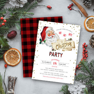 Vintage Santa Claus Christmas Holiday Party Invitation
