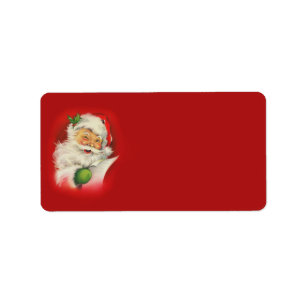 Vintage Santa Claus Christmas Label