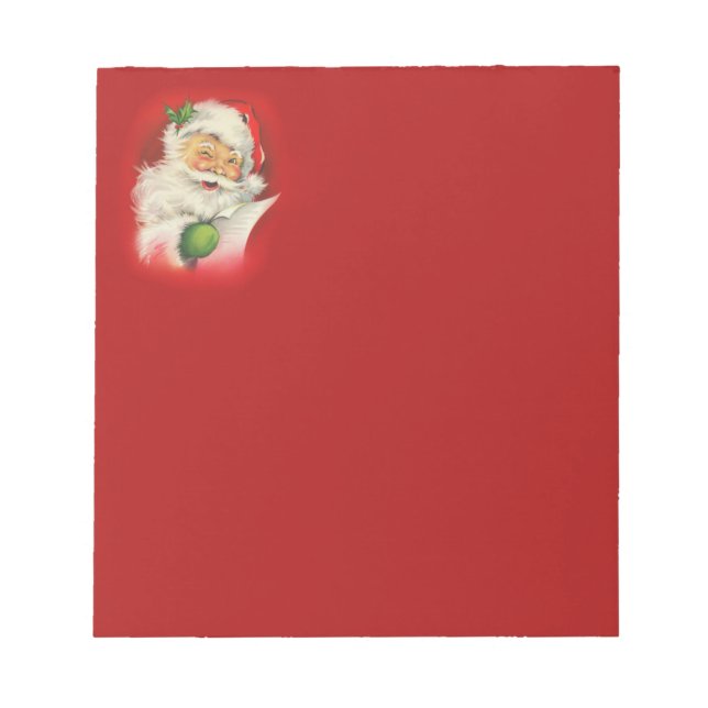 Vintage Santa Claus Christmas Notepad (Front)
