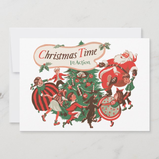 Vintage Santa Claus Christmas Party Invitation (Front)