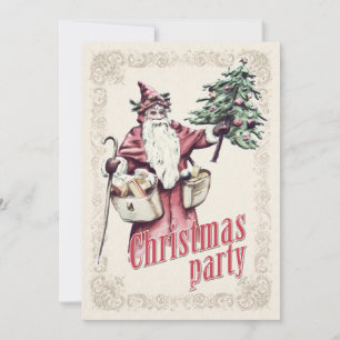 Vintage Santa Claus Christmas Party invitation