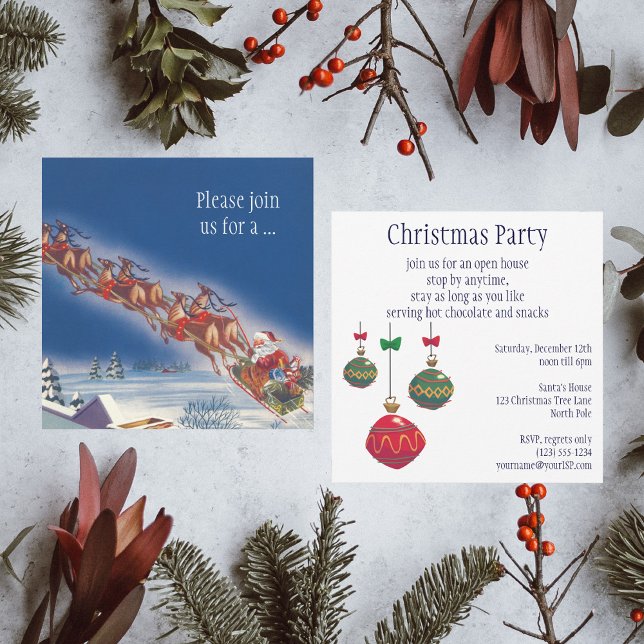 Vintage Santa Claus, Christmas Party Invitation (Creator Uploaded)